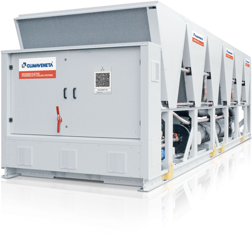 Mit Verwendung des Kältemittels R1234ze verbindet Mitsubishi Electric bei den FX-HFO-Kaltwassersätzen der Marke Climaveneta auf ideale Weise Effizienz und Umweltschutz.