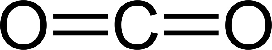 Aufbau des CO2-Moleküls.