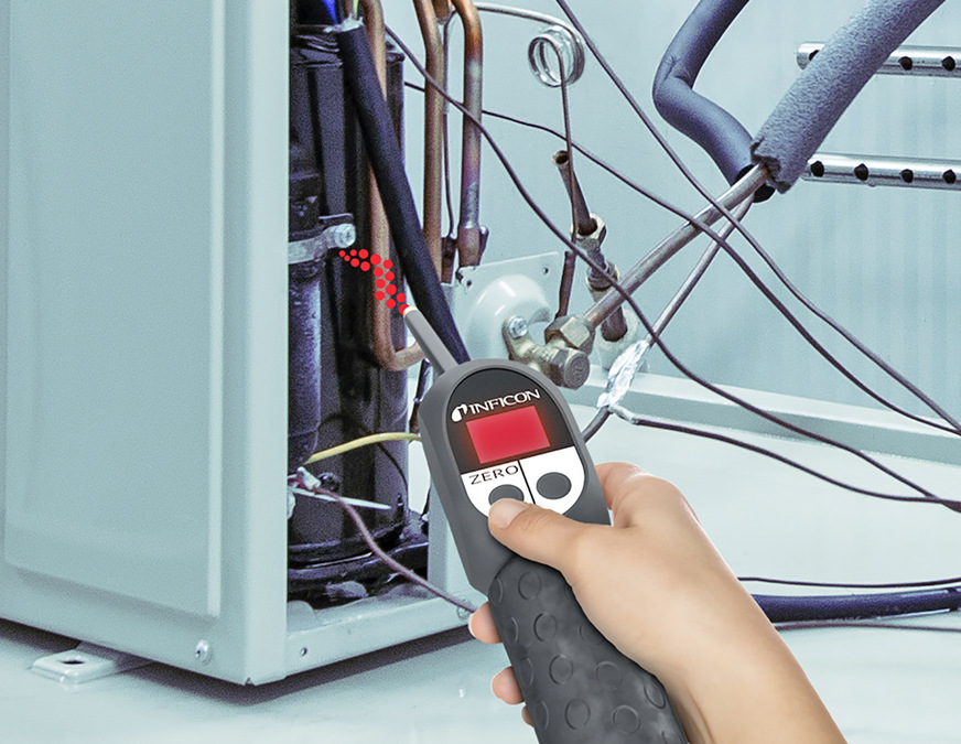 Dank des Flusses von 3 000 sccm lässt sich austretendes Trägergas an der Leckstelle punktgenau lokalisieren. Per Knopfdruck kann zudem zwischen High und Low Flow umgestellt werden.