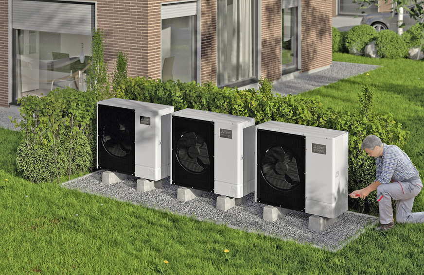 Um die Vorteile der Wärmepumpen-Technik zu nutzen, können mehrere Luft-/Wasser-Wärmepumpen zu einer Kaskade verschaltet werden.