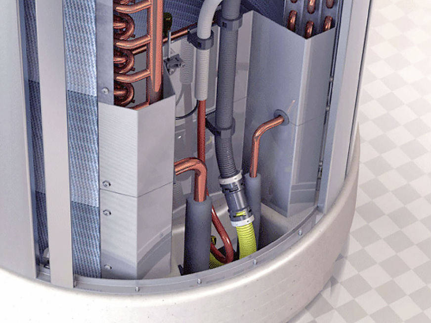 Kältemittelanschluss im Außenmodul.