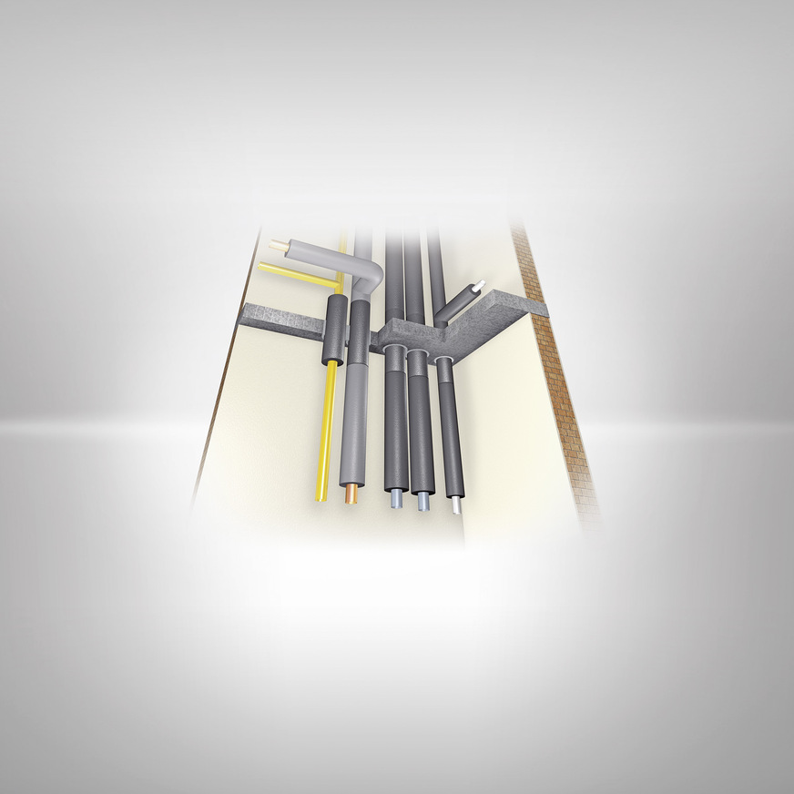 Zur Brandabschottung der Leitungen wurde das geschlossenzellige ArmaFlex Protect mit intumeszierender Wirkung eingesetzt.