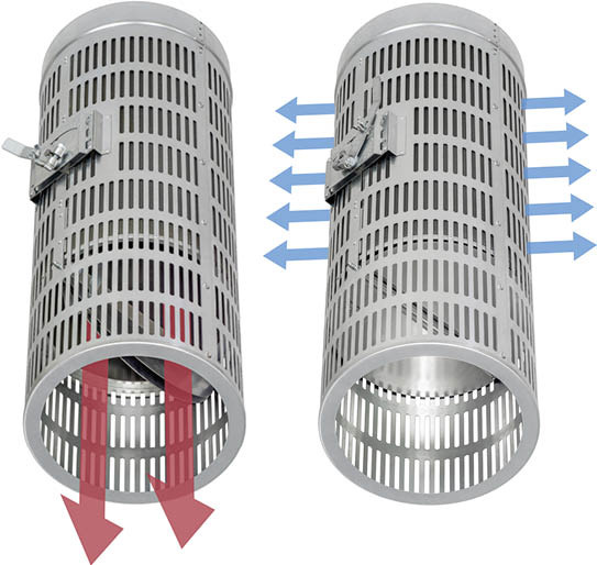 Die Luftlenkklappe im Industrieluftdurchlass IQA bewirkt sowohl im Heiz- als auch im Kühlmodus eine optimale Luftströmung.