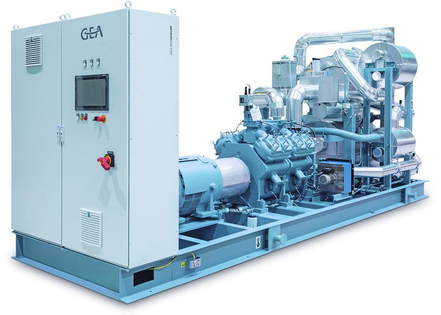 Die Ammoniak-Wärmepumpe RedGenium für kleine bis mittlere Wärmelasten liefert auf der warmen Seite ein Temperatur­niveau zwischen 60 und 70 °C.