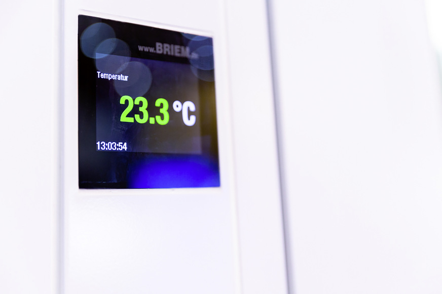 Aktuelle Temperaturen werden klar visualisiert, ­natürlich auch Minusgrade.