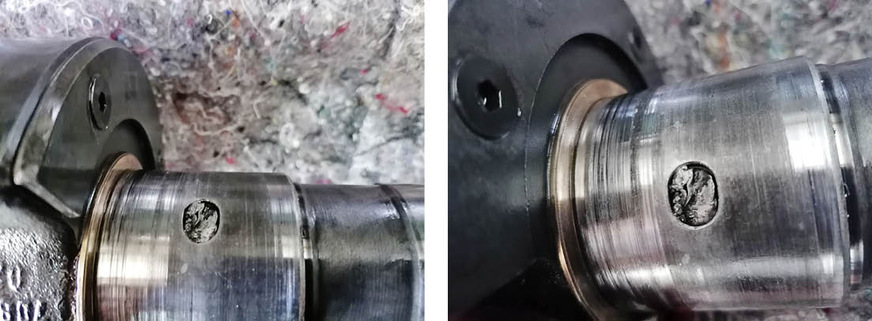 Verstopfter Ölkanal durch Abrieb der Pleuel auf der Kurbelwelle