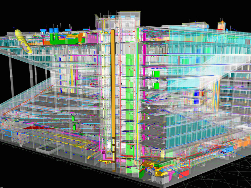 Wärmerückgewinnungssysteme mit Rotationswärmeübertragern als Kreislaufverbundsystem sowie isolierte Klimakanäle prägen das Lüftungs- und ­Klimatisierungssystem.