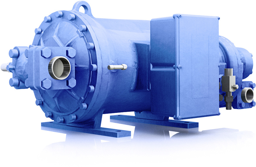 Der Halbhermetischer Doppelschraubenverdichter der FVR-Serie eignet sich insbesondere für den Betrieb mit Kohlenwasserstoffen wie Propan (R290).