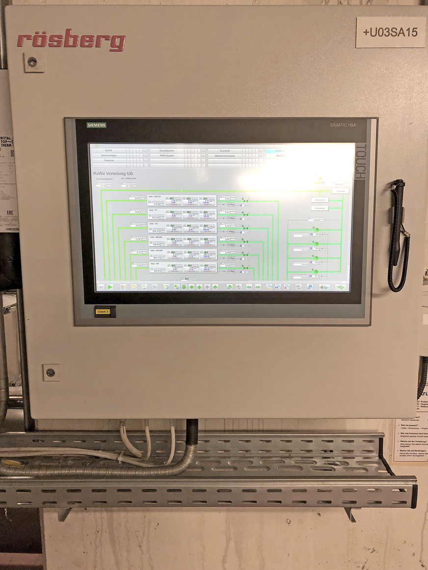 Bedien- und Beobachtungsmöglichkeit des Untergeschosses via Touch Panel