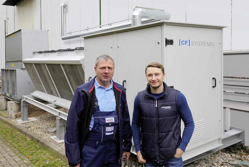 Für das Ausbau-Projekt bei Sodexo verantwortlich: Martin Grohmann (Techniker Fa. Miersch) und Florian Richter (Stv. Niederlassungsleiter Fischer Kälte-Klima Chemnitz)