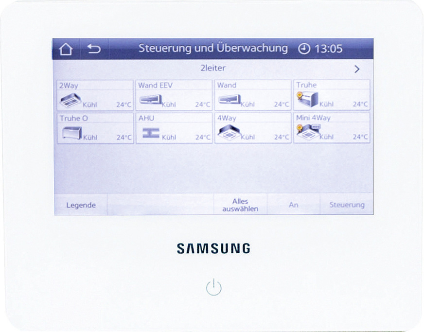Die zentrale Steuerung erfolgt über den Samsung LCD Touch-Controller MCM A300N.