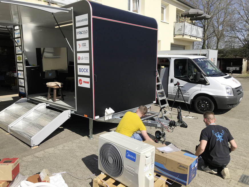 Blick auf den Einbau des Außengerätes.