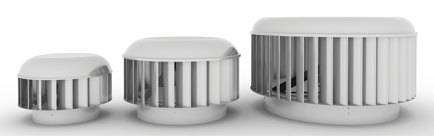 Von links: Hybridventilatoren EcoPower 400, 600, 900.