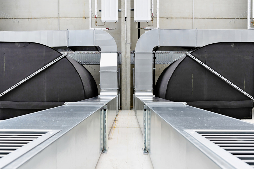 Luftkanalführung der Zentralen Fahrzeughallenabluft.