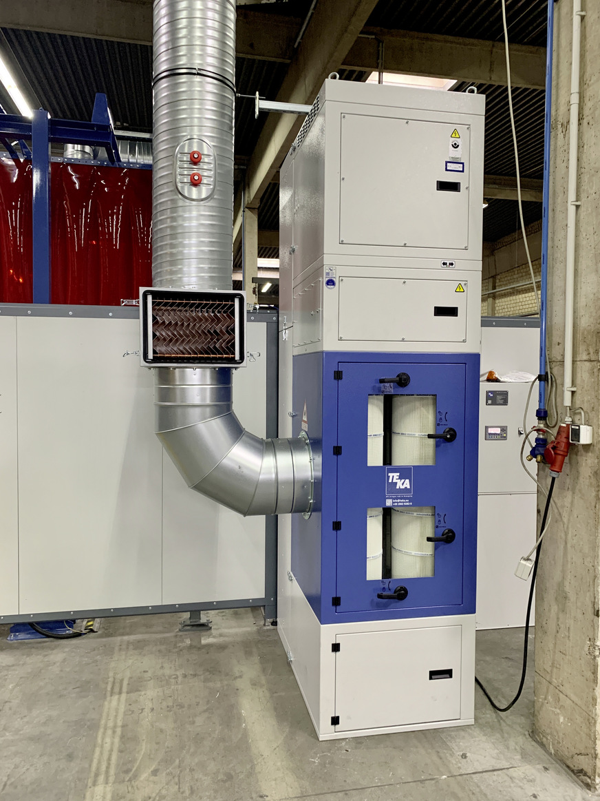Die Absaug- und Filteranlage Filtercube 4H mit 11 kW Leistung erreicht eine hohe Absaugleistung und hat eine große Filterfläche.