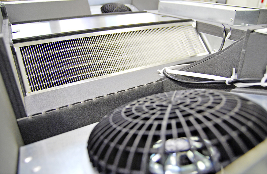 Rekuperativer Wärmeübertrager eines ­Lüftungsgeräts.