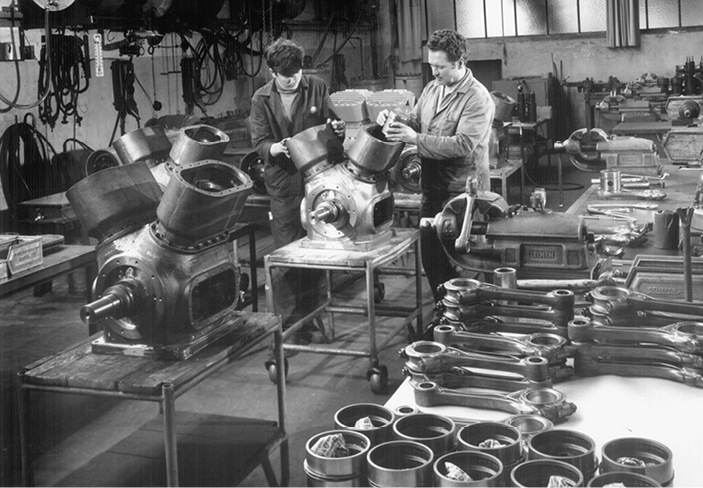 Die Produktion von NC-Verdichtern im Jahr 1970