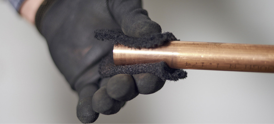 2. Das Rohr aus CuFe ist vorbereitet.