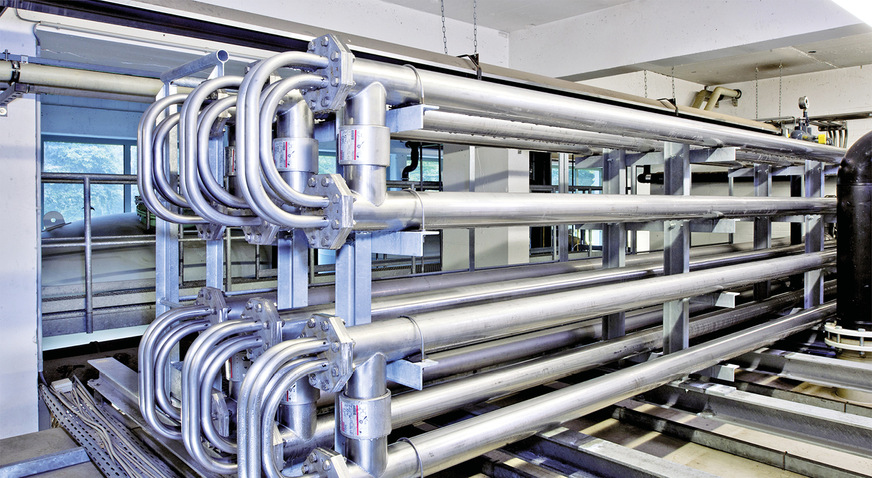 Der Wärmeübertrager erwärmt das&nbsp;Quellwasser auf Badetemperatur.