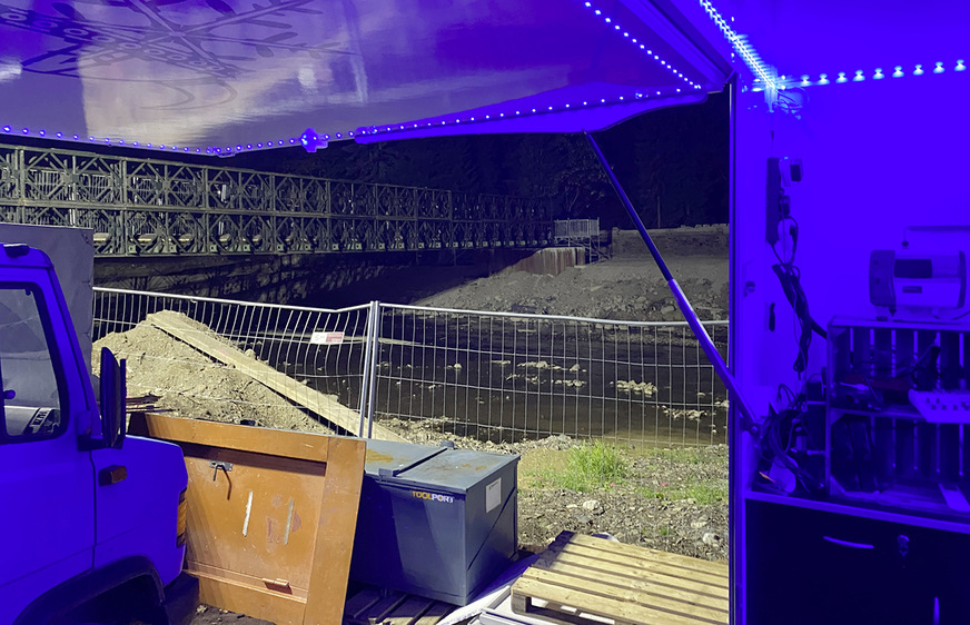 Blick aus dem Anhänger. Wir haben schon Schöneres gesehen.