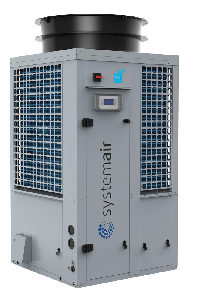 Kälteanlagen und Wärmepumpen wie die „SYSAQUA BLUE“ werden auch mit dem natürlichen, aber brennbaren Kältemittel R290 (Propan) angeboten.
