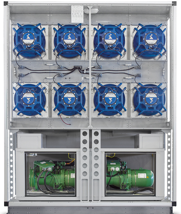 Bitzer Schraubenverdichter CSH65 im Luft-Luft-Wärmeübertrager von HiRef.