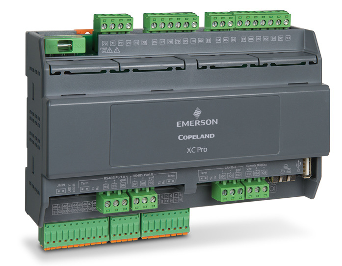 Das CO2-Scroll-Boostersystem wird von dem eigens entwickelten Copeland XC Pro CO2-Scroll-System-Controller gesteuert und überwacht. Er ist voll kompatibel mit dem bestehenden Gebäudemanagementsystem (BMS) von Co-op