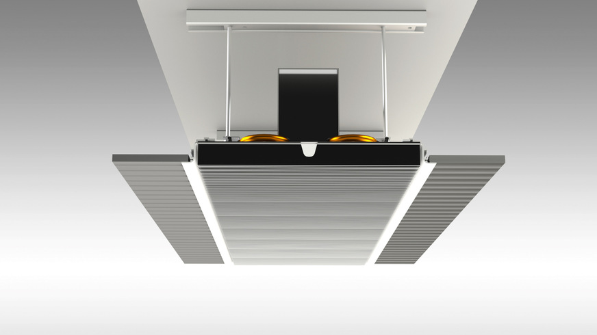 Beim Politecnico Milano kam das System Inducol mit dem Deckenanschlussprofil 1 zum Einsatz, das universell für alle Deckensysteme einsetzbar ist. Besonders geeignet ist es für den Einbau in Mineralfaserdecken und Deckensysteme ohne definierte Schnittkante, für Einzel- oder Reihenmontage.