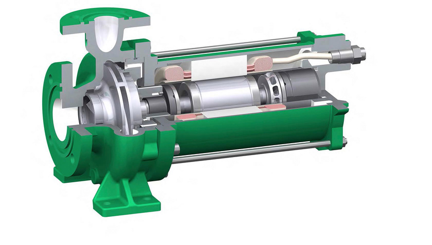 Einstufige Spaltrohrmotorpumpe CNF Baureihe – Schnittmodell
