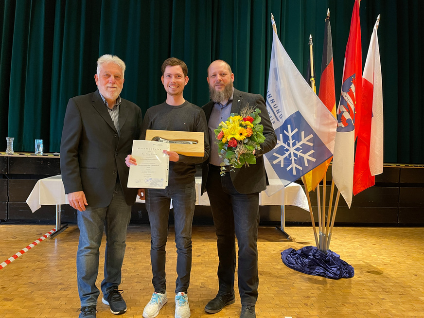 Tobias Wittbold vom Ausbildungsbetrieb Eckert & Stück GmbH wurde als Prüfungsbester ausgezeichnet
