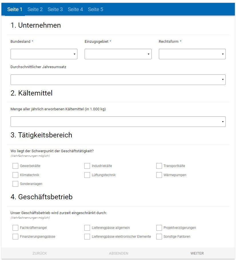 Die Teilnahme an der Kälte-Klima-Konjunkturumfrage des VDKF dauert online nur wenige Minuten