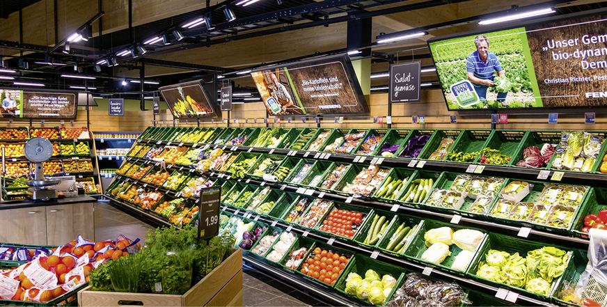 Während der Planungsphase wurden die Anforderungen an die ­verschiedenen Bereiche im Supermarkt beachtet und das System aus Zuluft und Abluft darauf abgestimmt.