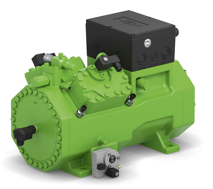Vier-Zylinder-Hubkolbenverdichter Ecoline+ mit ­LSPM-Motor für ­transkritische ­CO₂-Anwendungen