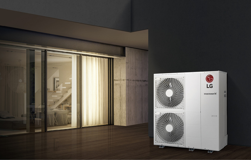 Für verschiedene Temperaturanforderungen eignen sich die besonders leisen Wärmepumpen Thermea V R 32 Monobloc S von LG.