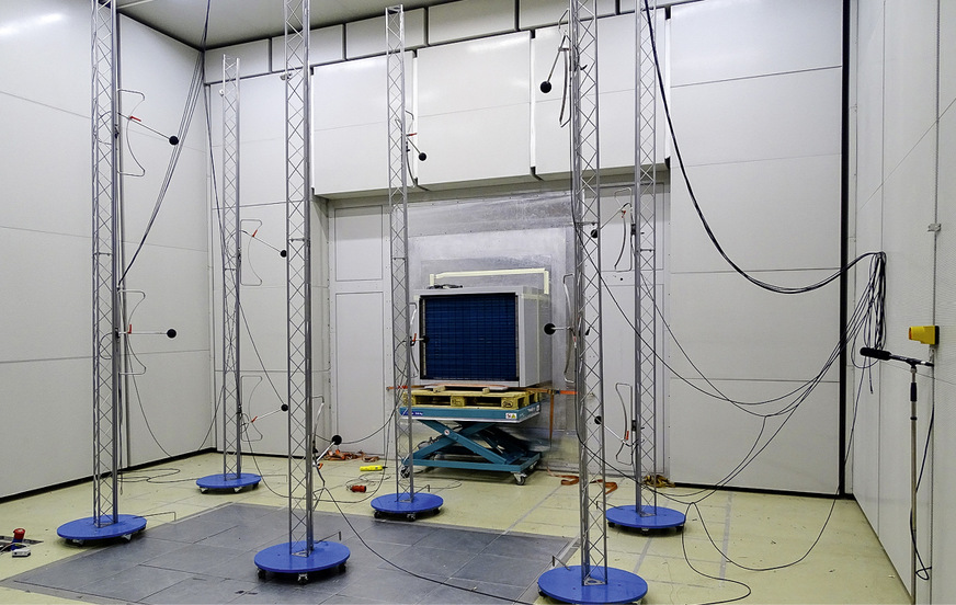 In den Testeinrichtungen von ebm-papst werden Wärmepumpen samt den darin verbauten Ventilatoren strömungstechnisch und akustisch erfasst.