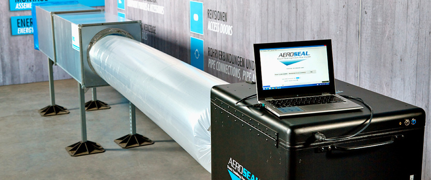 Bild 4: Das BAFA fördert eine Abdichtung von Luftleitungssystemen, die zum Erreichen von mindestens der Luftdichtheitsklasse ATC 3 führen. Einfach, zuverlässig und wirtschaftlich ist dies mit dem Aeroseal-Verfahren möglich.