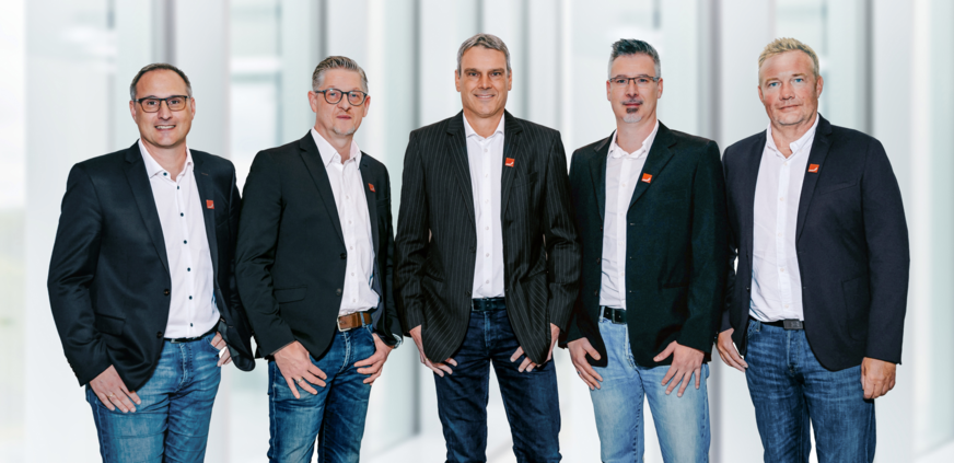 v.l.: Jörg Schweinfurth, Country Manager für den DACH-Bereich - André Kerlin, Gebietsleiter West - Jörg Binninger, Gebietsleiter Süd-West - Michael Koop, Gebietsleiter Süd-Ost - René Ebert, Gebietsleiter Mitte/Nord
