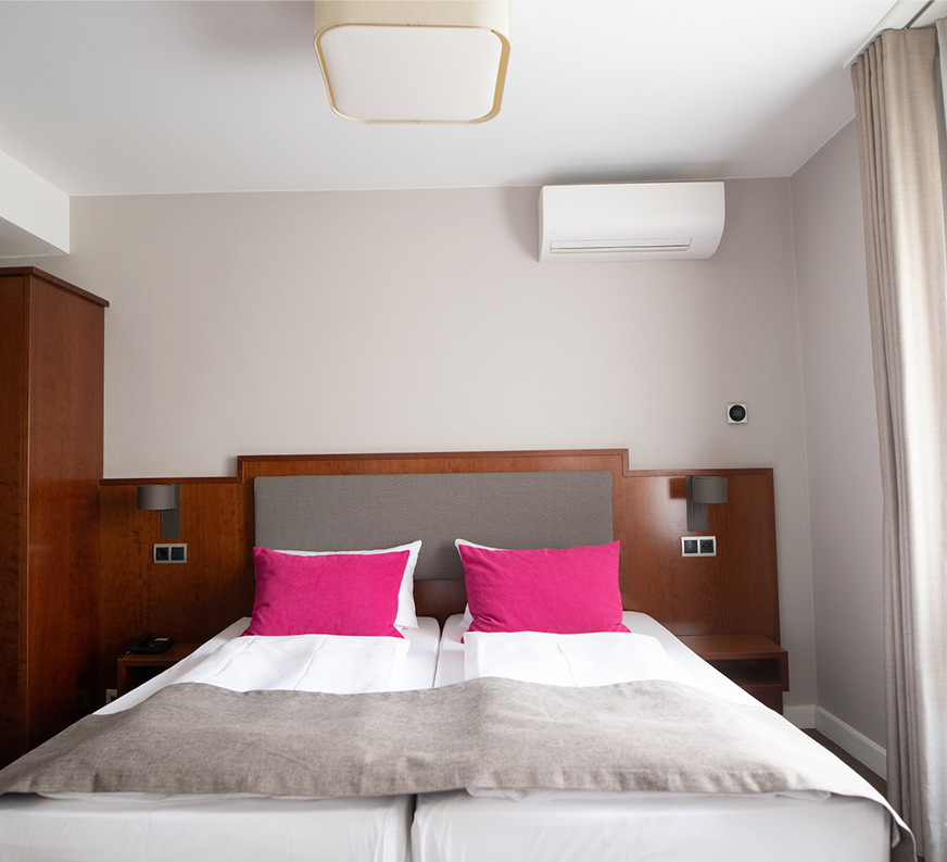 In den Zimmern müssen sich die Innengeräte optisch integrieren.