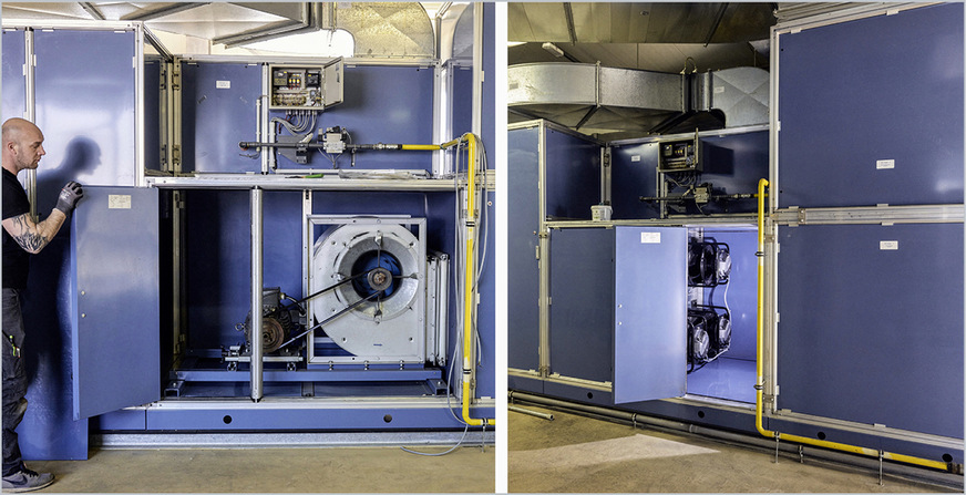 Die alten Ventilatoren wurden durch ein FanGrid mit drei Radialventilatoren RadiPac ersetzt.