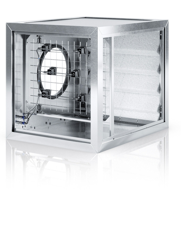 Hybrid-Luftbefeuchter kombinieren zwei adiabate Methoden: Zerstäuben und Verdunsten.