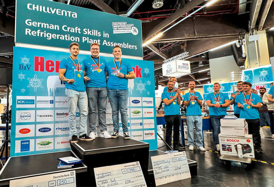 Die Sieger der Deutschen Meisterschaft des Kälteanlagenbauerhandwerks 2024.