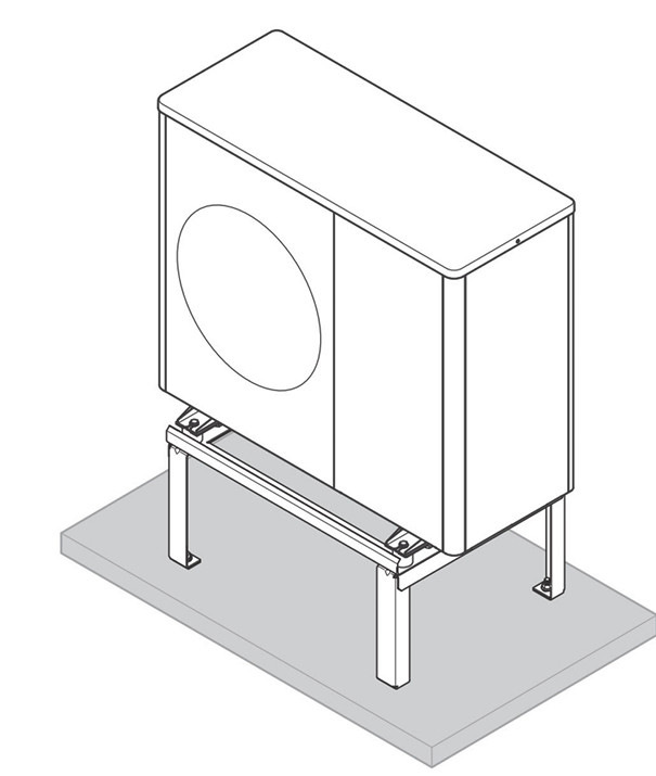 Bodenaufstellung mit Erhöhungssockel.
