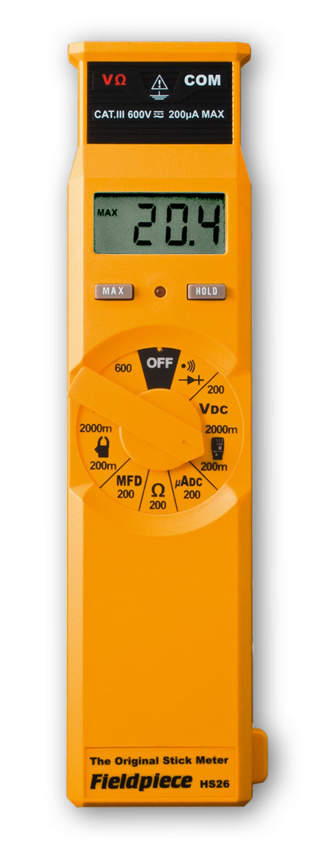 Mit dem Stabmessgerät HS24 – hier das Nachfolgemodell HS26 – startete die Fieldpiece-Geschichte.