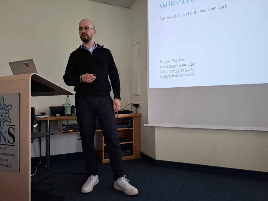 Den Abschluss des ersten Tages bildeten Daniel Silsbee (Advansor) mit Effizienzpotenzialen von CO2 in der Kälte- und Wärmetechnik