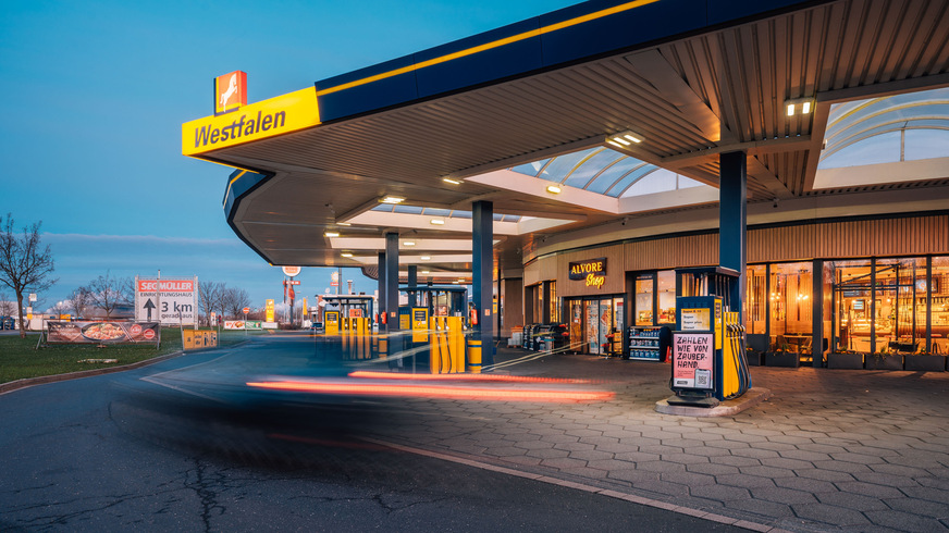 Rund 260 Tankstellen umfasst das Netz von Westfalen. Eine davon in Köln am Spenrather Weg.