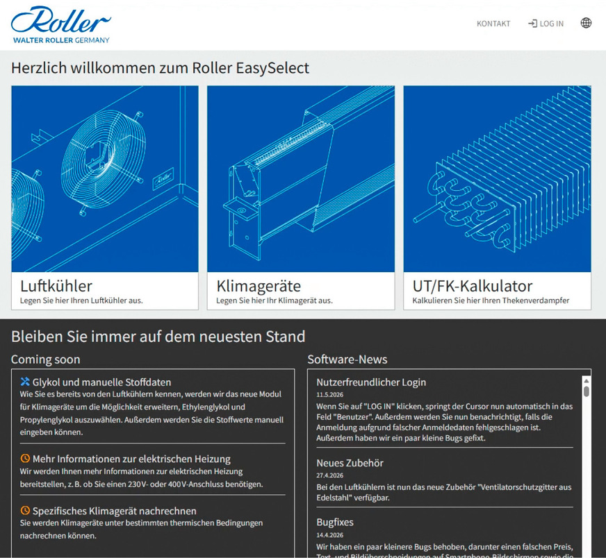 Die Startseite von EasySelect. Hier kann man auf die drei Module greifen.