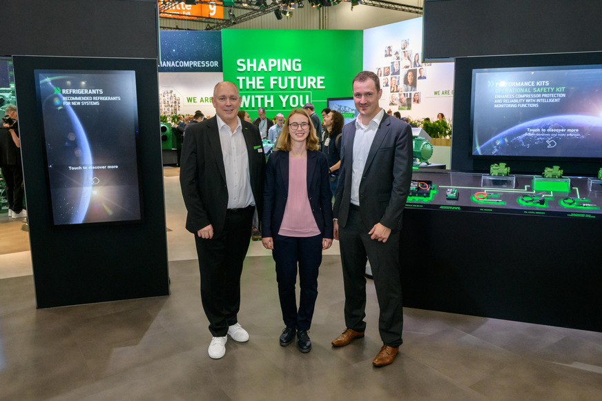 Von links: Rainer Große-Kracht, Bitzer, Preisträgerin Svenja Keppler, Dr. Jakob Schaaf, Peter Huber Kältemaschinenbau SE.