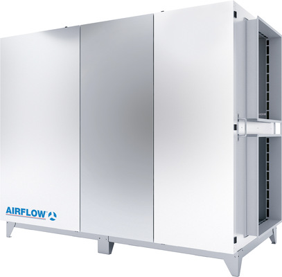 Zwei Duplex-Roto-Lüftungsgeräte mit einer Volumenstromleistung von jeweils 8.﻿000 m³/h sorgen im unteren Teil des Gebäudes für gute Luft. - © Bild: Airflow
