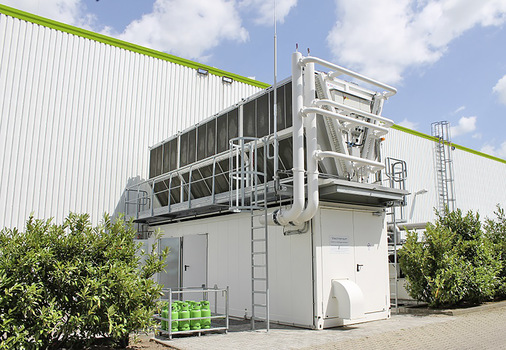 Die Kältezentrale als praktische Containerlösung benötigt kaum Stellfläche.