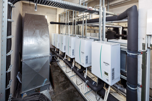 Die Innengeräte wurden in der ehemaligen Lüftungszentrale installiert.